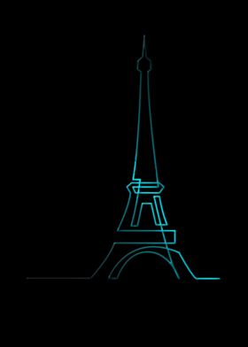 ONE LINE ART EIFFEL TOWER