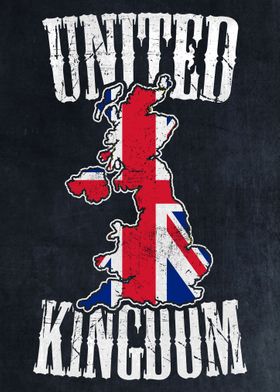 United Kingdom Map Flag UK