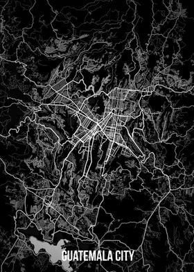 Guatemala City dark map