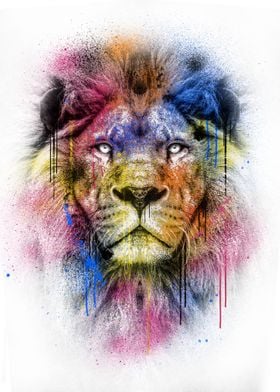 lion made by ink