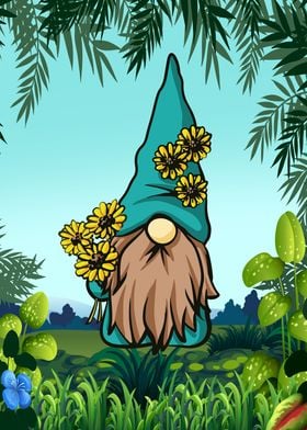 Garden Gnome sunflowers