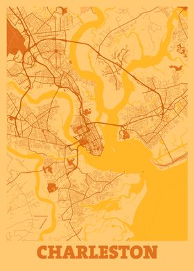 Charleston Sunset City Map