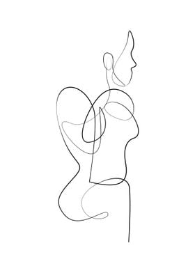 Women one line drawing