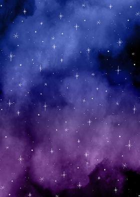 Stars in Space Watercolor