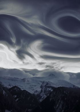 Swirling Grey Sunset