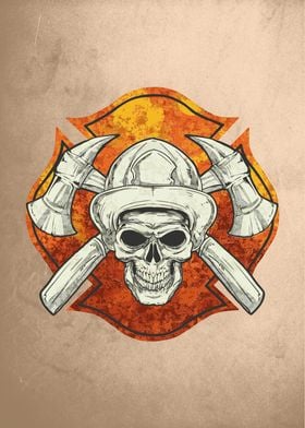 Firefighter skull smiling