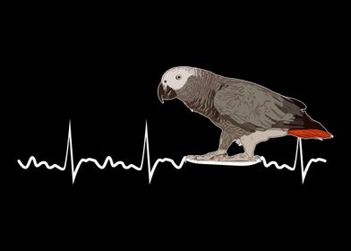 African Grey Parrot Heartb