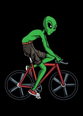 Alien Cyclist Cycling