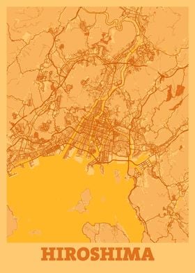 Hiroshima Sunset City Map