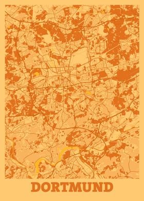 Dortmund Sunset City Map