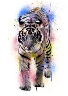 Tiger made by ink