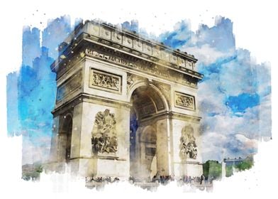 Arc de Triomphe Watercolor