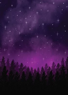 Stars in Space Purple