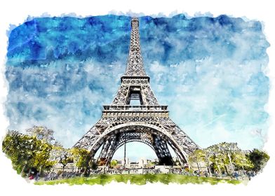 Landscape eiffel tower