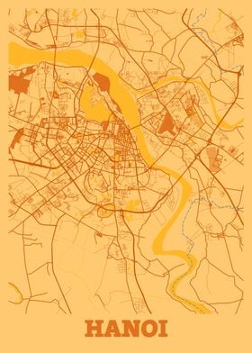 Hanoi Sunset City Map