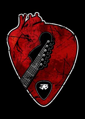 Rock Heart Guitar Pick