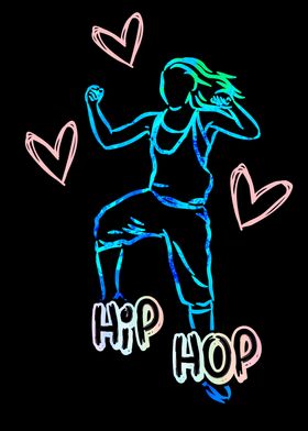 Hip Hop Girl Dancing Art