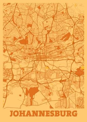 Johannesburg Sunset Map