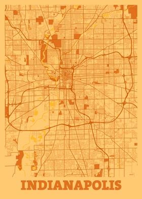 Indianapolis Sunset Map