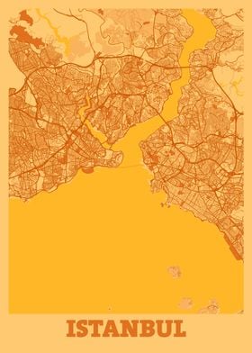 Istanbul Sunset City Map