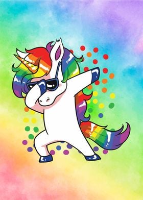 Cool dabbing unicorn