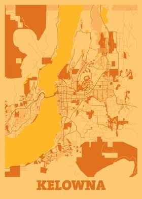 Kelowna Sunset City Map