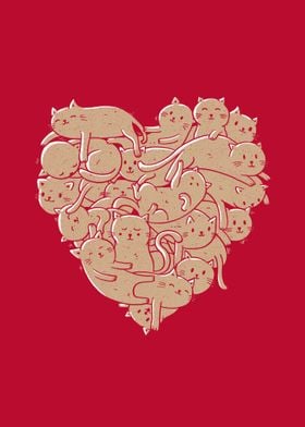 I Love Cats Heart