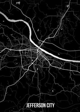 Jefferson City dark map