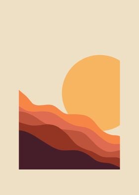 Hills and sunny minimalist