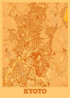 Kyoto Sunset City Map