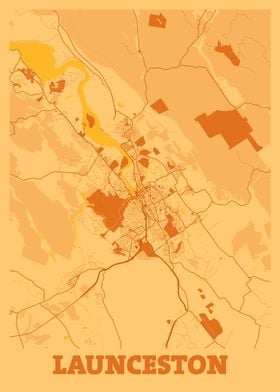 Launceston Sunset City Map