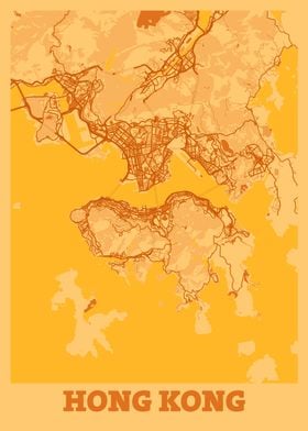 Hong Kong Sunset City Map