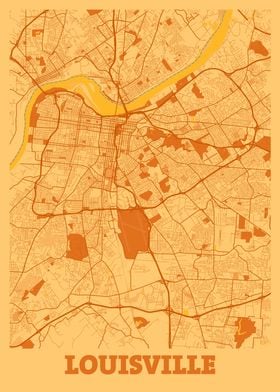 Louisville Sunset City Map