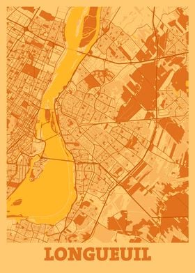 Longueuil Sunset City Map