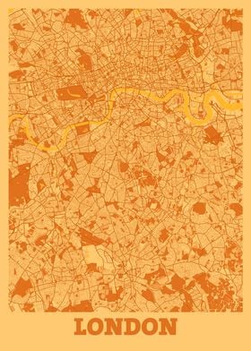 London Sunset City Map