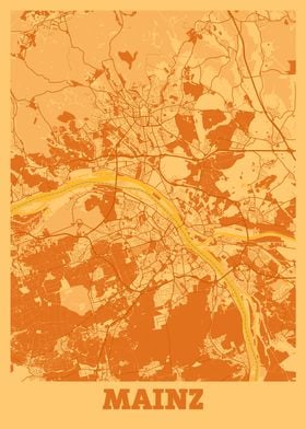 Mainz Sunset City Map