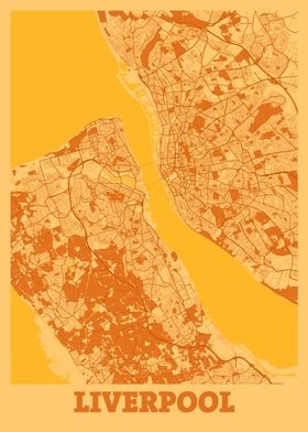 Liverpool Sunset City Map