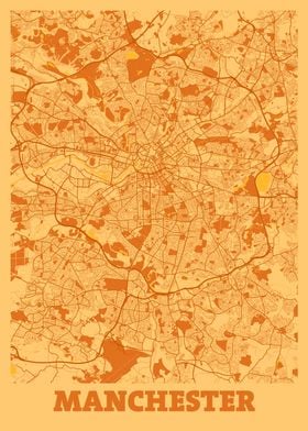 Manchester Sunset City Map