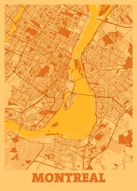 Montreal Sunset City Map