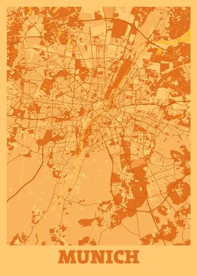 Munich Sunset City Map