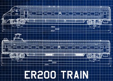 Blueprint of ER200 Train