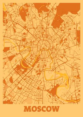 Moscow Sunset City Map