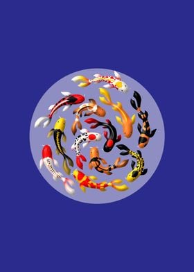 Koi fish in circle