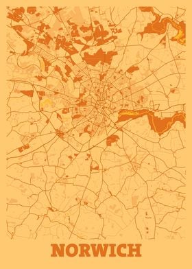 Norwich Sunset City Map