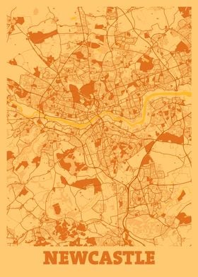 Newcastle Sunset City Map