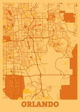 Orlando Sunset City Map