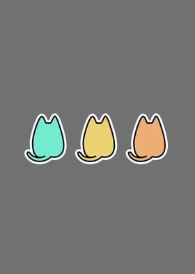 Three cute fat cats