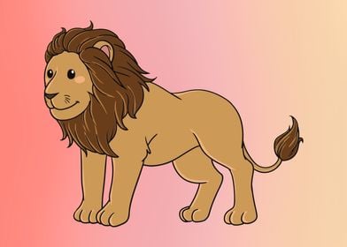 Cute lion smiling