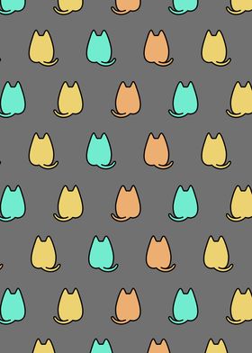 Cute colorful cats pattern