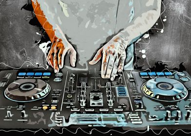 DJ set music art 